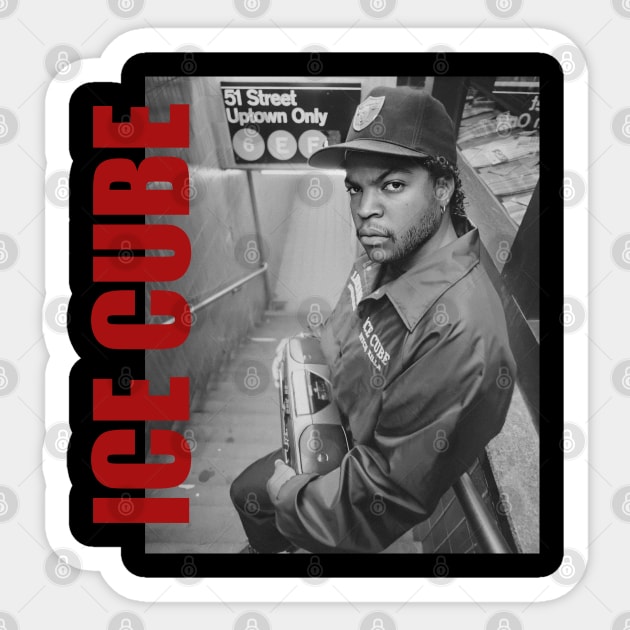 Ice Cube // Ice Cube Retro Aesthetic Fan Art // 80s Sticker by RocketRockers66